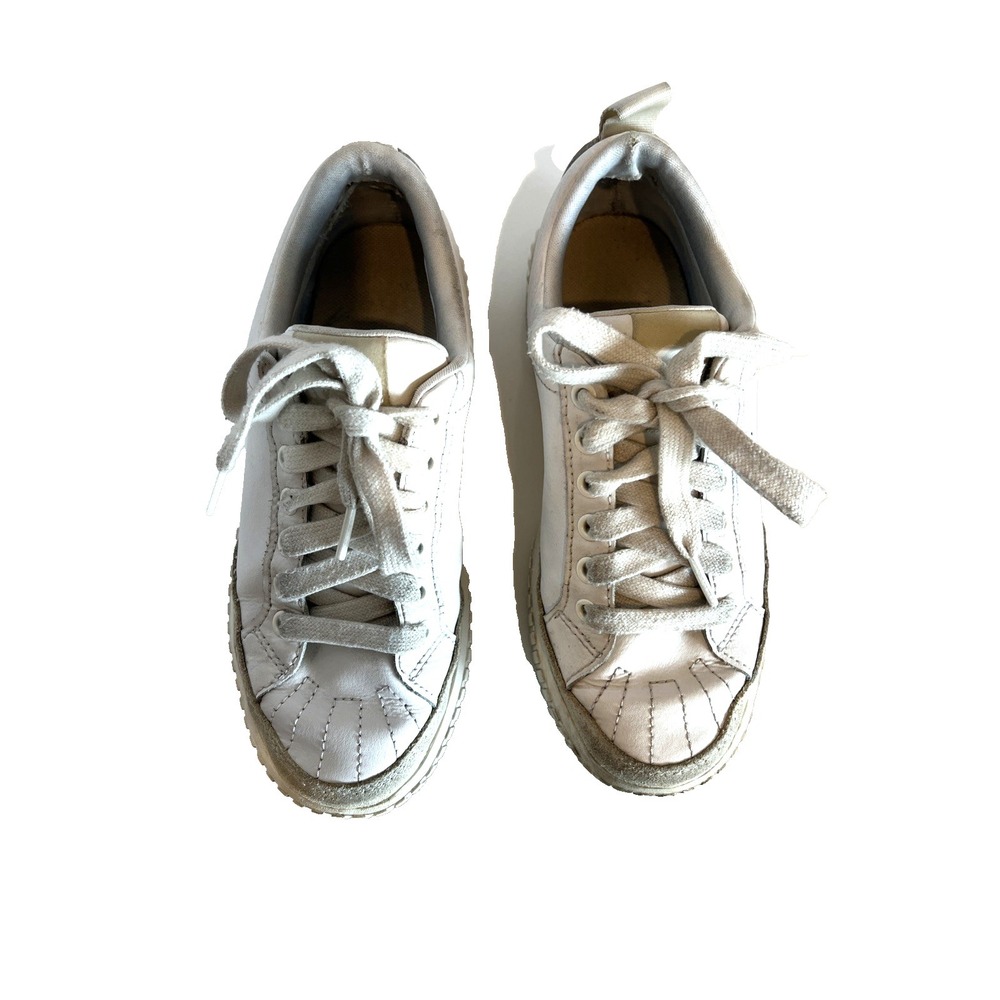 SOREL Ona Ave Low Waterproof Leather Sneaker Women's Size 7 White Platform Shoes